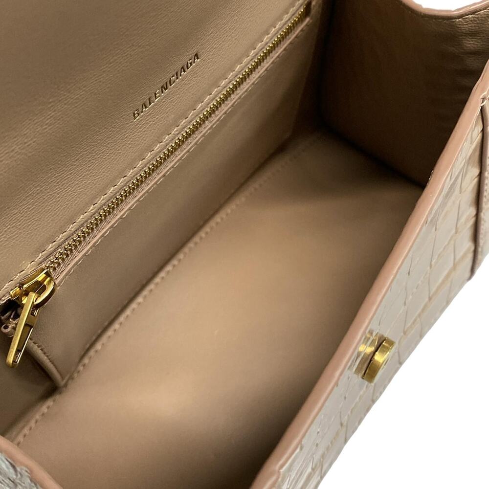 Balenciaga Hourglass Top Handle Small Handbag 593546 Pink Beige - Picture 7 of 16